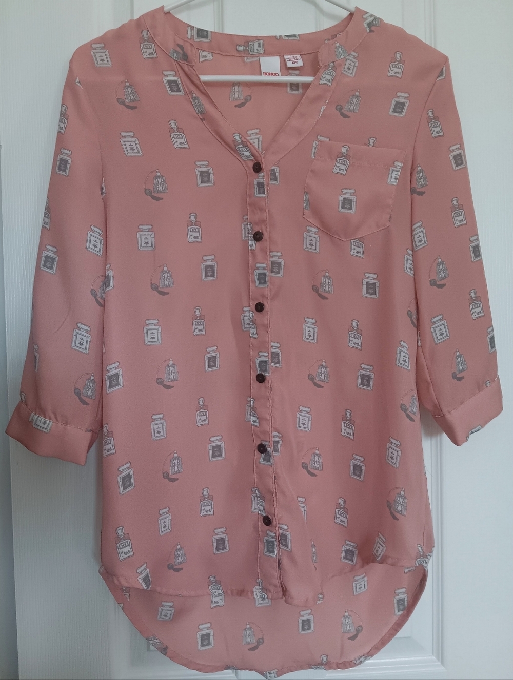 Coral Perfume Bottle Blouse
